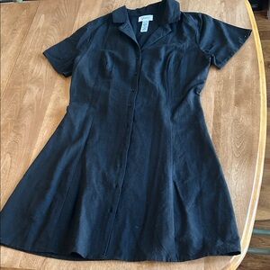 Black Button-Up Mini Dress